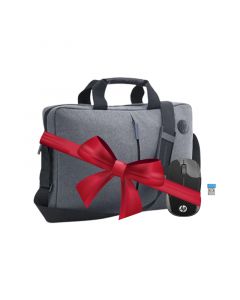 Bundle HP Laptop Bag Essential Topload 15.6”, Gray - BH-61-9 + HP Wireless Mouse 200, USB port, Black*Silver - MO-45-8