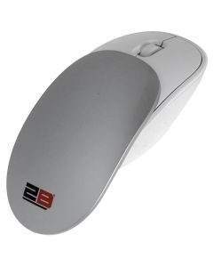 2B 2.4G Wireless Mouse With Movable Cover, Whit-Silver - MO-30-7