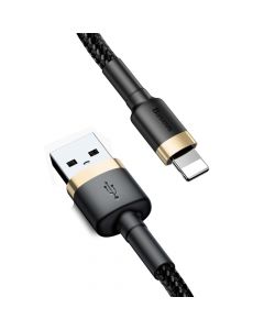Baseus Cafule Cable Durable Nylon Cable USB - Lightning, 2.4A, 1M, Gold+Black - CALKLF-BV1