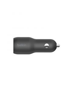 Belkin Boost Charge Dual USB-A Car Charger, 24W, Black - CCB001btBK