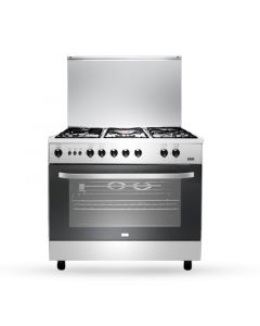 Haas Gas Oven 5Burner 60×90 cm, Full safety, Auto Ignition, Steel - HC960FE1