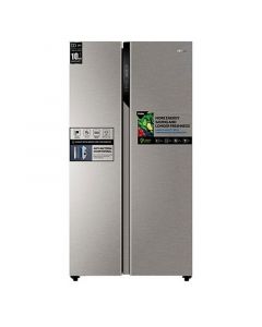 Haier Refrigerator Side by Side 2 doors, 17.8 feet, 504 L, Electronic Control Panel, inverter compressor, Gray - HRF-650SS