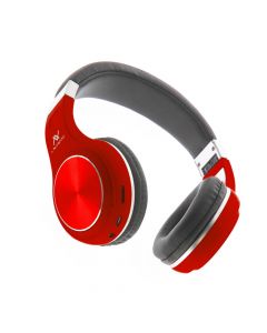 Lavvento Folding Headphone, Bluetooth, Stereo, Microphone, Red - HP-10-R