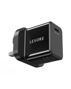 Levore Wall Charger PD 25W, USB-C Port, Fast Charging - Black - LGW111-BK