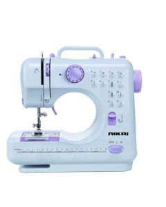 Nikai Sewing Machine Multi-Function, 12 Built-in Stitch Patterns, White - NHSM505