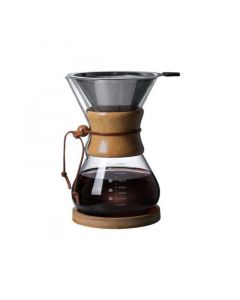 REBUNE Coffee Maker, Chemex Dripper 800ml , Durable Borosilicate Glass - RWG-800