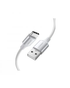 Ugreen Charging Cable Aluminum Braided, USB-A to USB-C, 1m, White - 60131